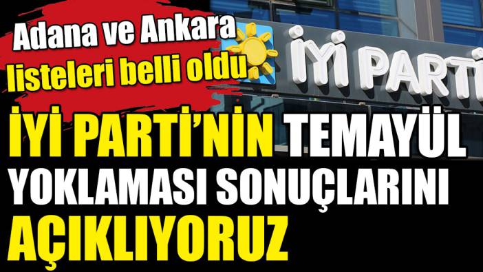 İYİ Parti'nin temayül yoklamasında sonuçlar açıklanıyor