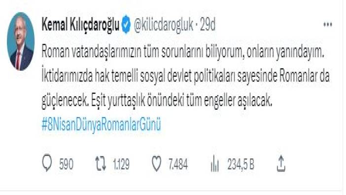 Kılıçdaroğlu'ndan Roman paylaşımı
