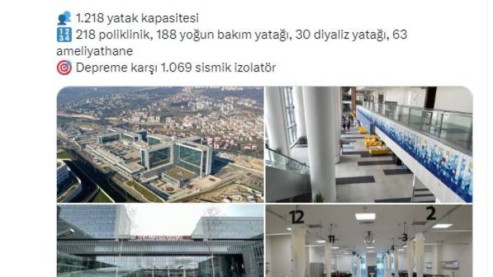 Cumhurbaşkanlığından Kocaeli Şehir Hastanesi paylaşımı