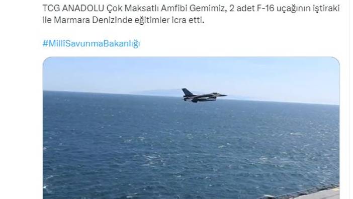 TCG Anadolu gemisi, Marmara Denizi'nde eğitimler icra etti