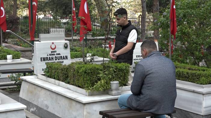 Şehit yakınların bayramın ilk ziyareti şehitliğe