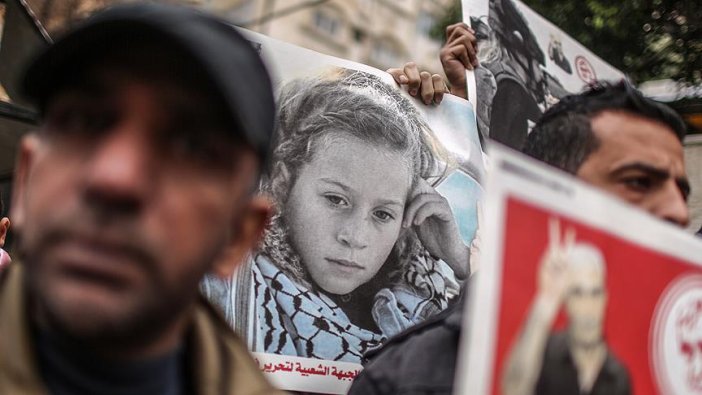 Gazze'de Filistinli tutuklulara destek eylemi