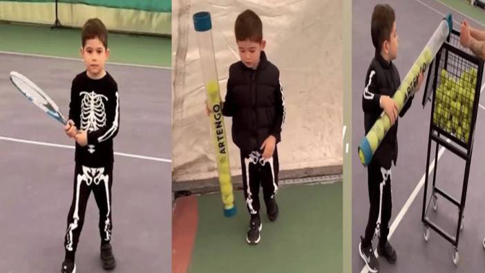 Fahriye Evcen’in oğlu ile tenis keyfi