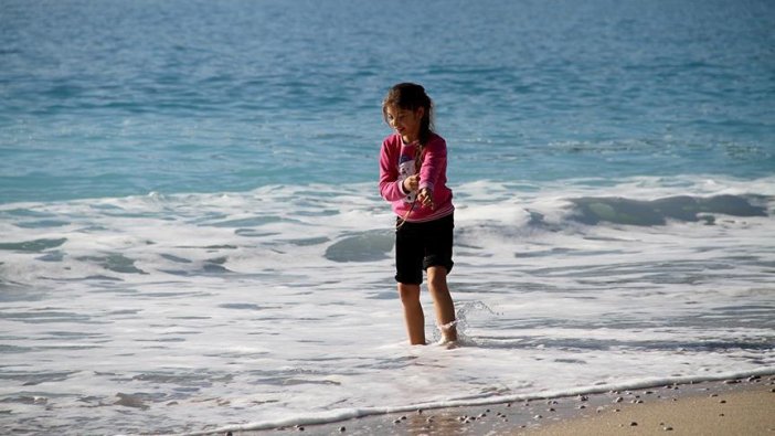 Fethiye'de Ocak ayında denize girdiler