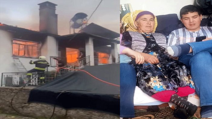 Evde çıkan yangında anne ve oğlu öldü