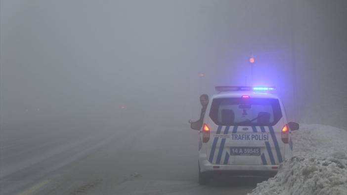 Bolu Dağı'nda kar ve sis