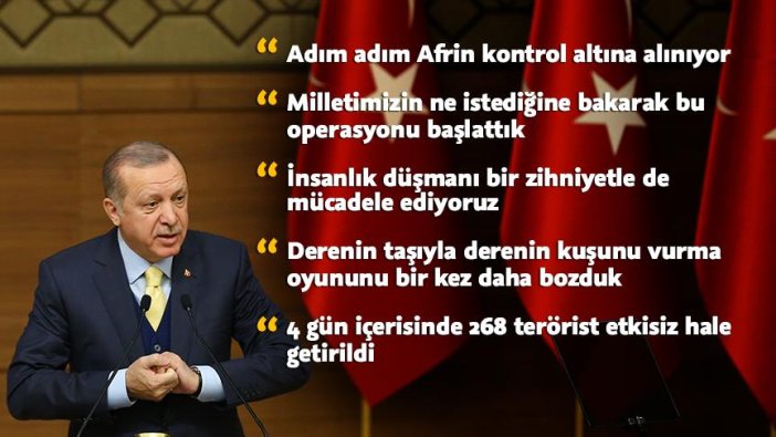 Erdoğan'dan afrin mesajı