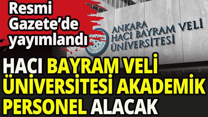 Hacı Bayram Veli Üniversitesi akademik personel alacak