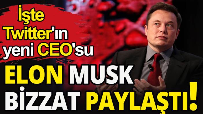 Elon Musk bizzat paylaştı! İşte Twitter'ın yeni CEO'su