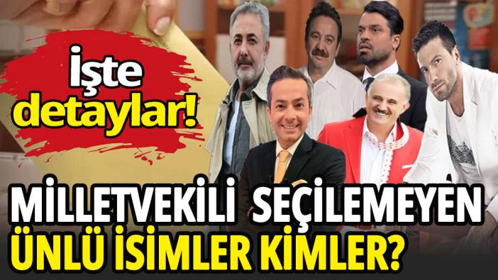 Milletvekili seçilemeyen ünlü isimler kimler?