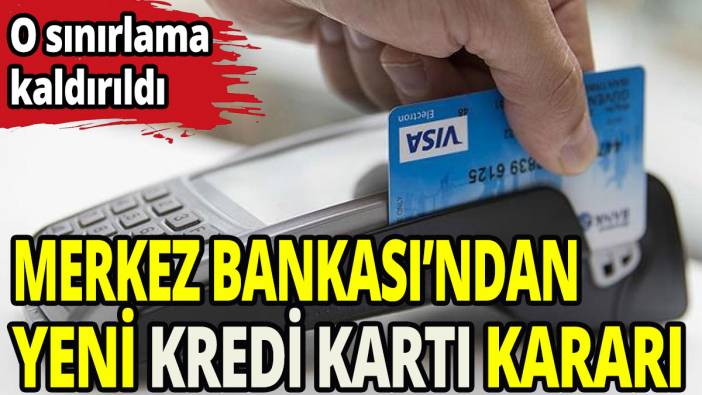 Merkez Bankası'ndan kredi kartı için yeni karar