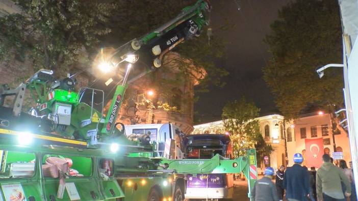 Gülhane'de tramvay raydan çıktı