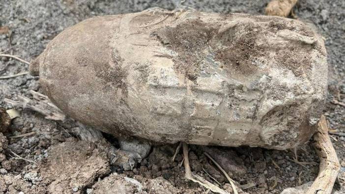 Kars’ta temel kazısı sırasında top mermisi bulundu