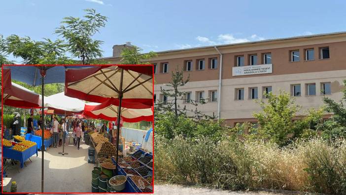 Sınav yapılan okulun önüne semt pazarı kuruldu