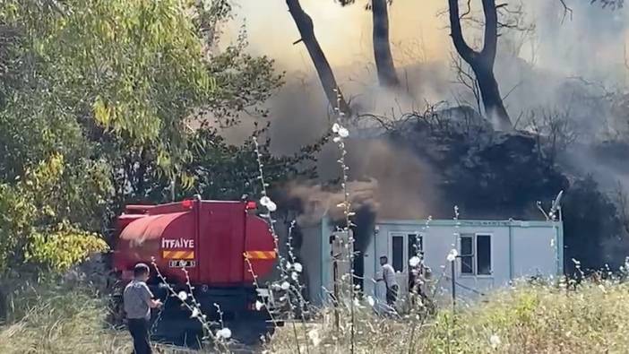 Antalya'da konteyner yangını ormanlık alana sıçradı