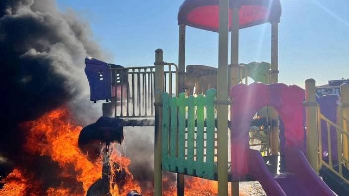 Tekirdağ'da çocuk oyun parkında yangın
