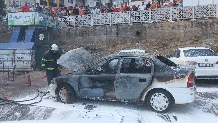Biga’da seyir halindeki araç alev alev yandı