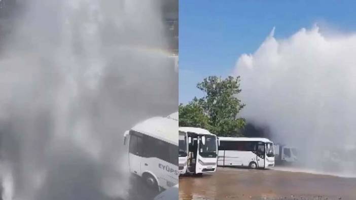 İstanbul'da su borusu patladı, cadde göle döndü