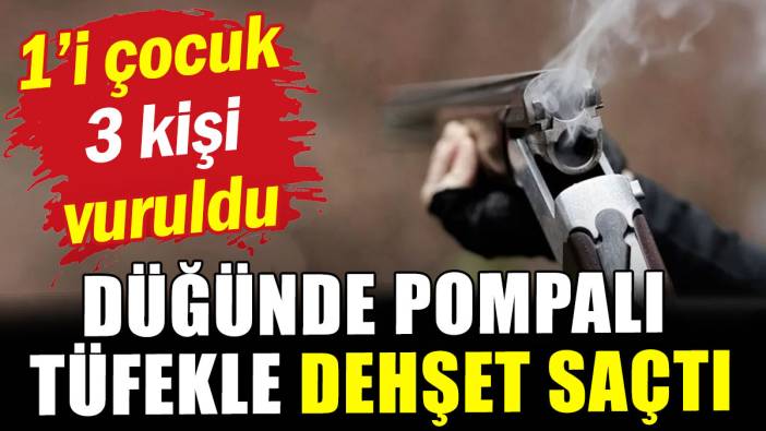 Düğünde pompalı tüfek dehşeti: 1'i çocuk 3 kişi vuruldu