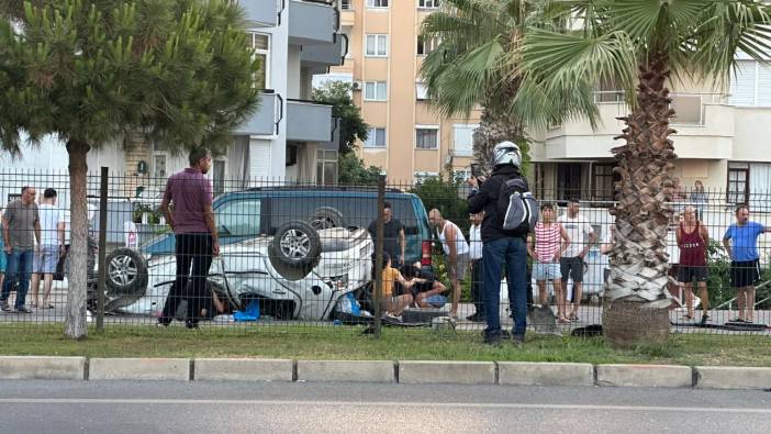 Antalya'da takla atan aracın sürücüsü hayatını kaybetti