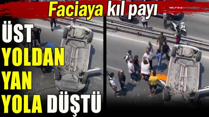 İstanbul'da üst yoldan yan yola araç düştü