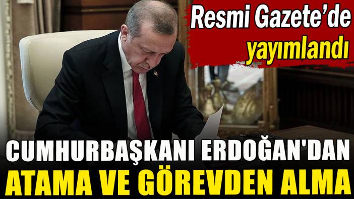 Resmi Gazete'de yayımlandı: Cumhurbaşkanı Erdoğan'dan atama ve görevden alma