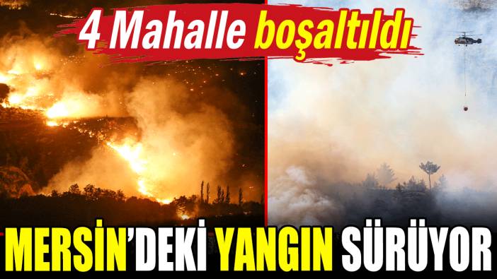 Mersin'de yangın sürüyor! 4 mahalle boşaltıldı