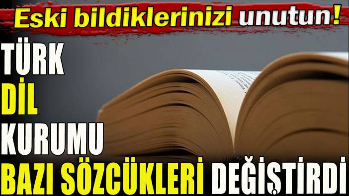 Türk Dil Kurumu bazı sözcükleri değiştirdi