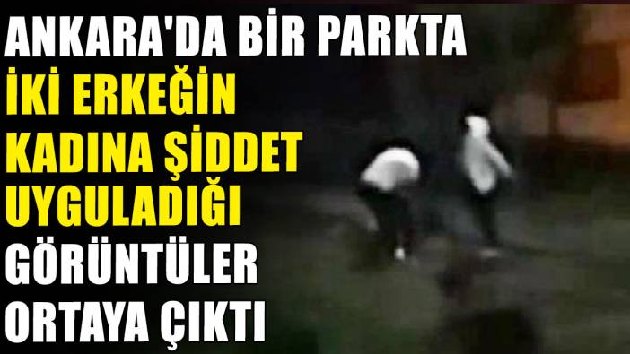 Ankara'da bir parkta iki erkeğin kadına şiddet uyguladığı görüntüler ortaya çıktı