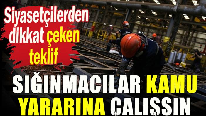 Siyasetçilerden, sığınmacılar kamu yararına çalışsın teklifi
