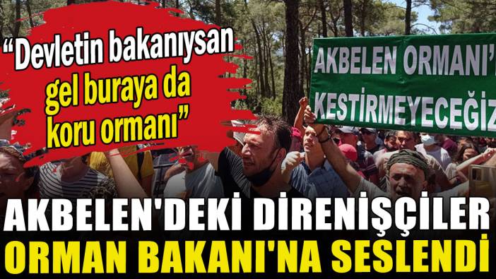 Akbelen'deki direnişçiler Orman Bakanı'na seslendi: Devletin bakanıysan gel buraya da koru ormanı