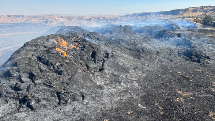 Batman'da anız yangını:  Yüzlerce dönüm arazi kül oldu