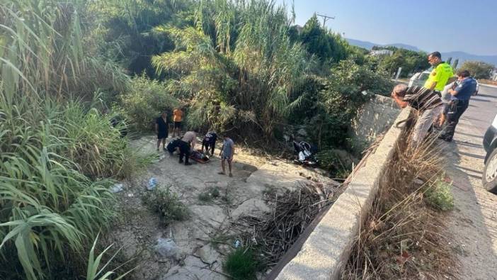 Aydın'da motosiklet dere yatağına uçtu