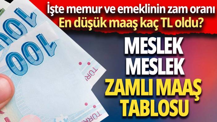 Memur ve emekli maaşı zammı belli oldu! Meslek meslek zamlı maaş tablosu