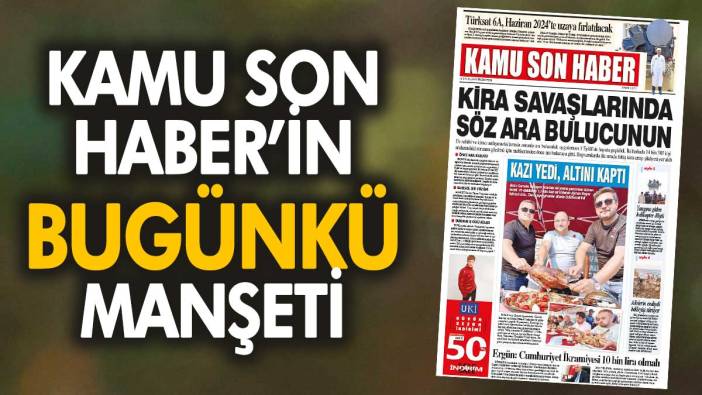 Kamu Son Haber'in birinci sayfası