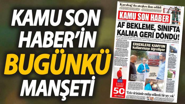 Kamu Son Haber'in birinci sayfası