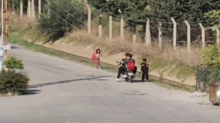 Çocukların üzerine motosikletini süren trafik magandası yakalandı