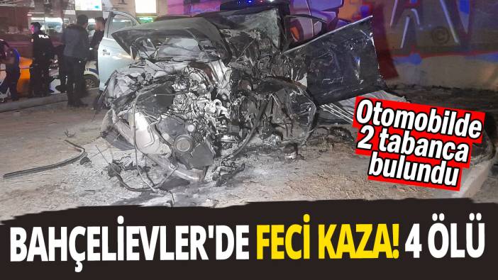 Bahçelievler'de otomobil köprünün beton bloğuna çarptı: 4 ölü