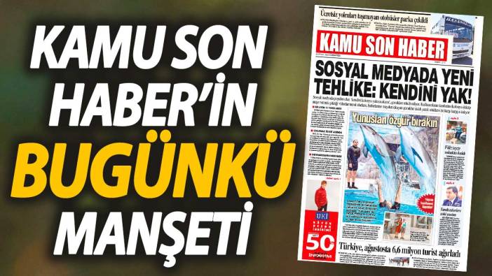 Kamu Son Haber'in birinci sayfası