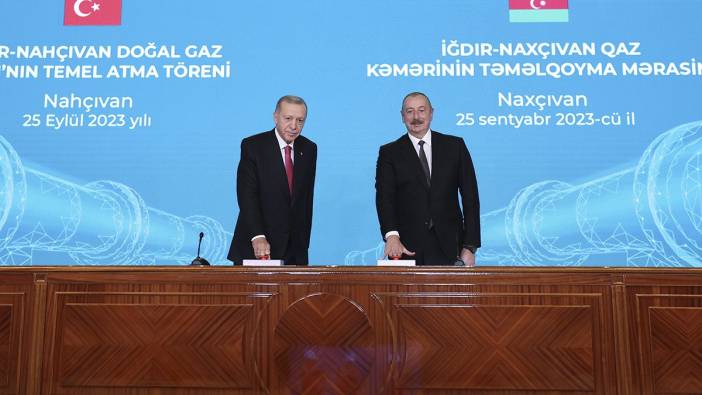 Erdoğan Aliyev buluşması sona erdi! Iğdır-Nahçıvan Doğalgaz Boru Hattı'nın temeli atıldı