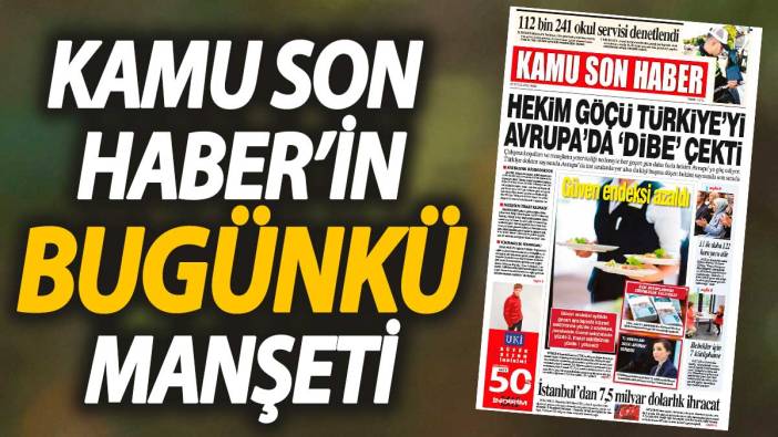 Kamu Son Haber'in birinci sayfası