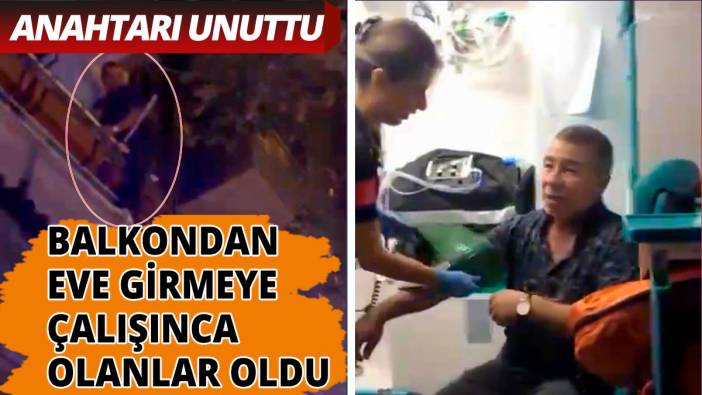 Balkondan evine girmek istedi, sıkıştı