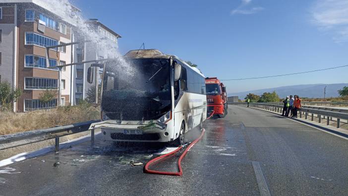 Kastamonu'da, İBB midibüsü yandı