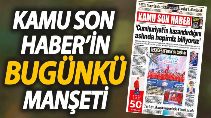 Kamu Son Haber'in birinci sayfası