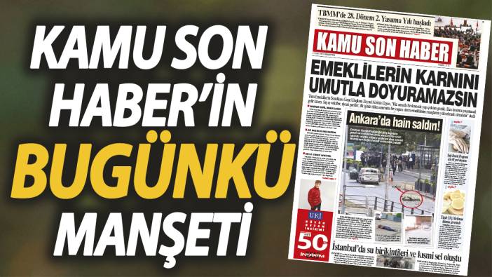 Kamu Son Haber'in birinci sayfası