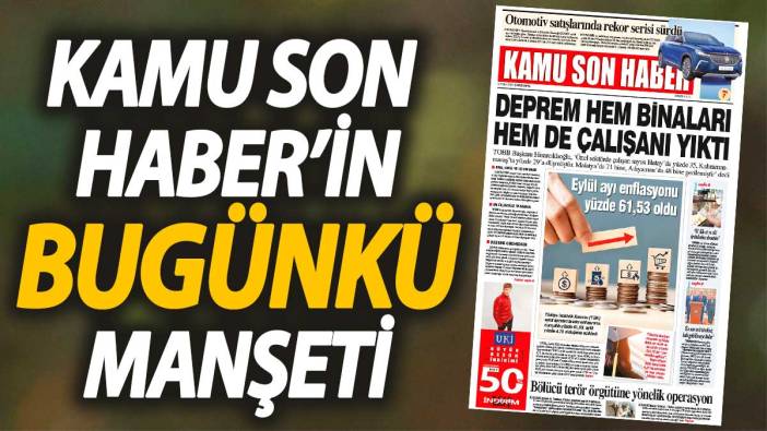 Kamu Son Haber'in birinci sayfası