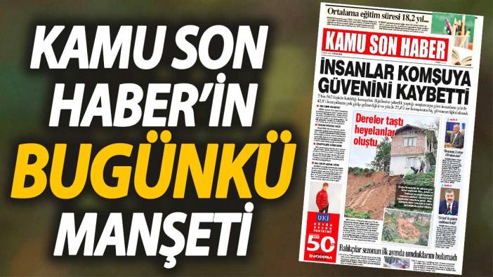 Kamu Son Haber'in birinci sayfası