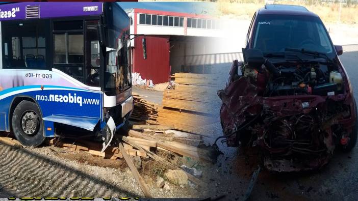 Ankara'da belediye otobüsü otomobille çarpıştı