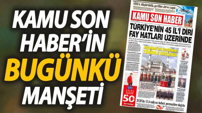 Kamu Son Haber'in birinci sayfası