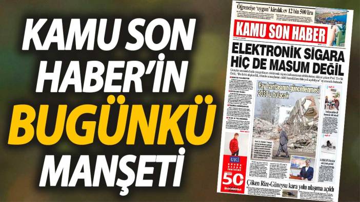 Kamu Son Haber'in birinci sayfası